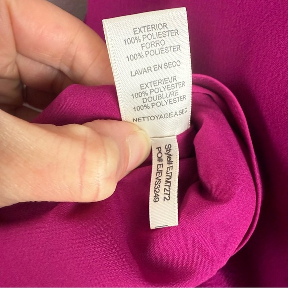 Eliza J Magenta Fuchasia Bell Sleeve Ruffle Dress Size 12 NEW - Picture 6 of 10
